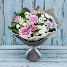 Букет цветов из:  Герберы, Альстромерии и Хризантемы в Курумоч