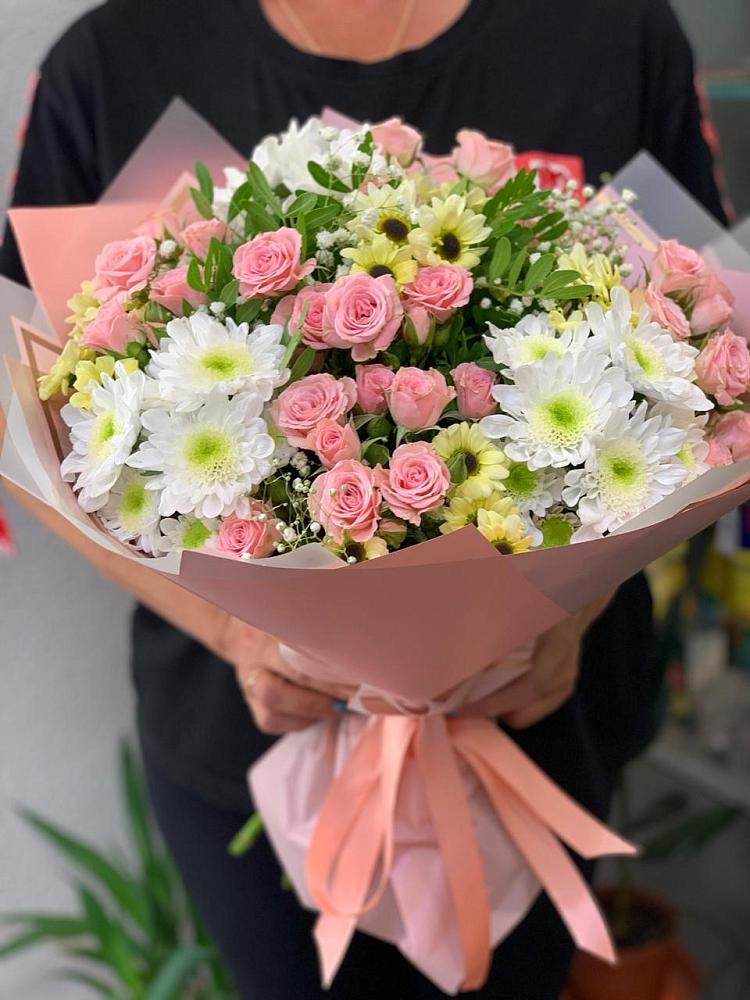 Букет цветов из: Розы и Хризантемы в Курумоч