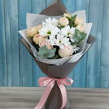 Букет цветов из:  Хризантемы и Розы #REPLACE_PRED# Курумоч