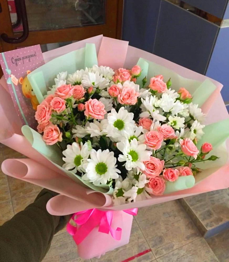 Букет цветов из: Розы и Хризантемы в Курумоч