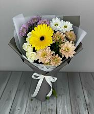 Букет цветов из:  Розы, Герберы и Хризантемы в Курумоч
