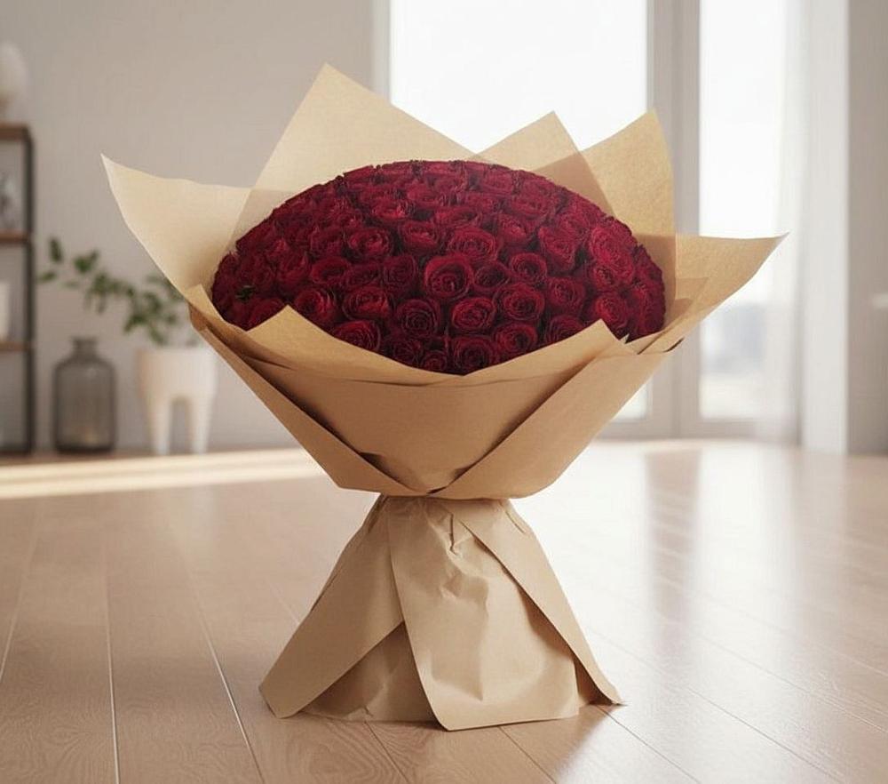 Букет 101 Красная роза в Курумоч