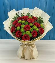 Букет цветов из:  Розы и Хризантемы в Курумоч