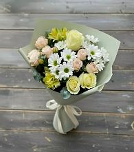 Букет цветов из:  Альстромерии, Розы и Хризантемы в Курумоч