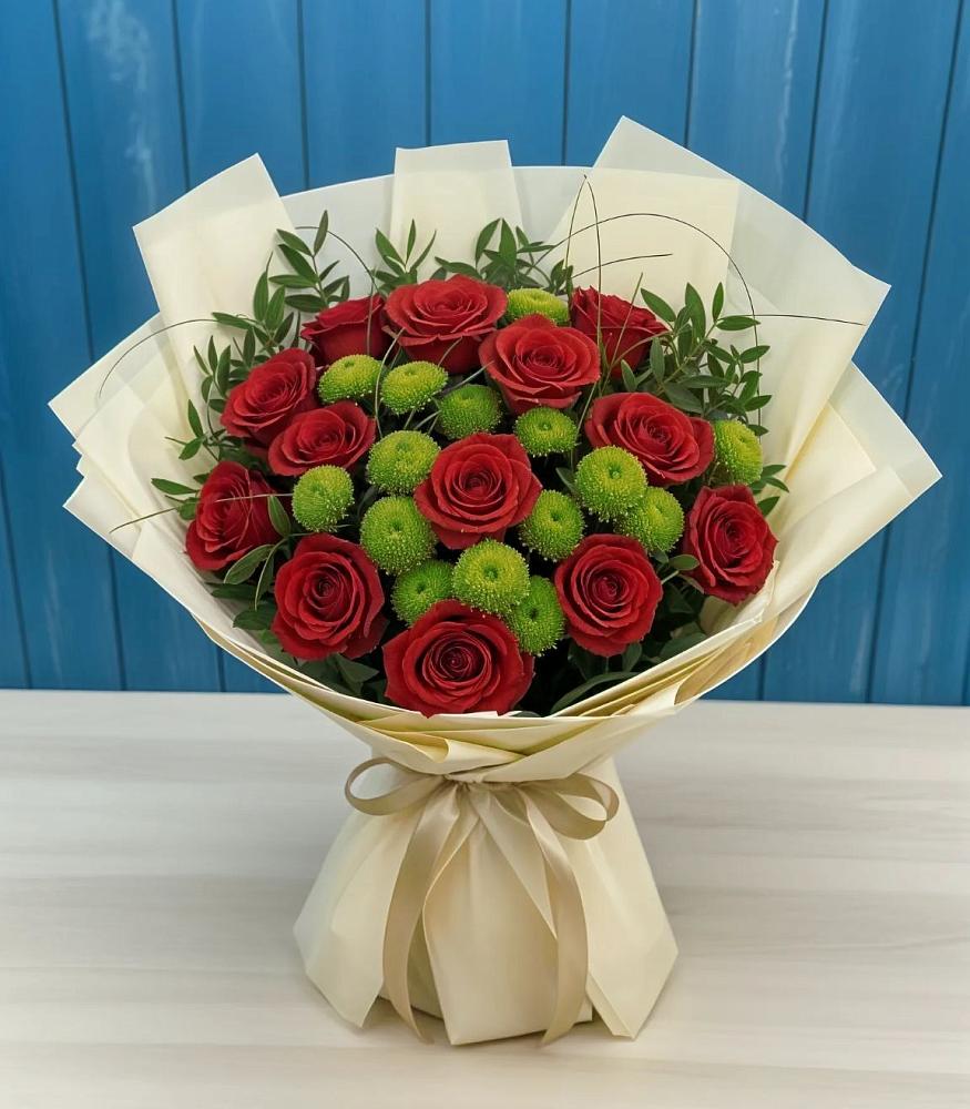 Букет цветов из: Розы и Хризантемы в Курумоч